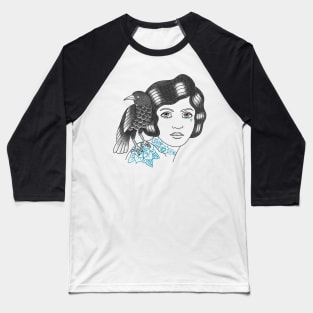 the girl with the crow on her shoulder Baseball T-Shirt